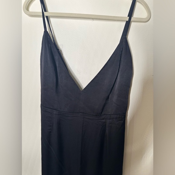 Fame and Partners Benton Jumpsuit Black Satin Size 14 - Picture 2 of 10